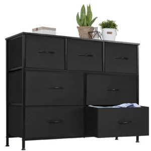 Metal Framed Dresser with Fabric Drawers