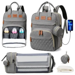 3 In 1 Diaper Bag Backpack with USB Charger